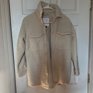 art class Cream Teddy Sherpa Jacket for Kids